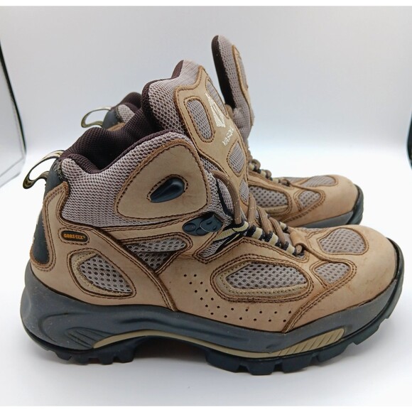 Vasque Boots Breeze Wn 8 Tan Leather Vibram Waterproof Gore-Tex Hiking Outdoor - Picture 1 of 12